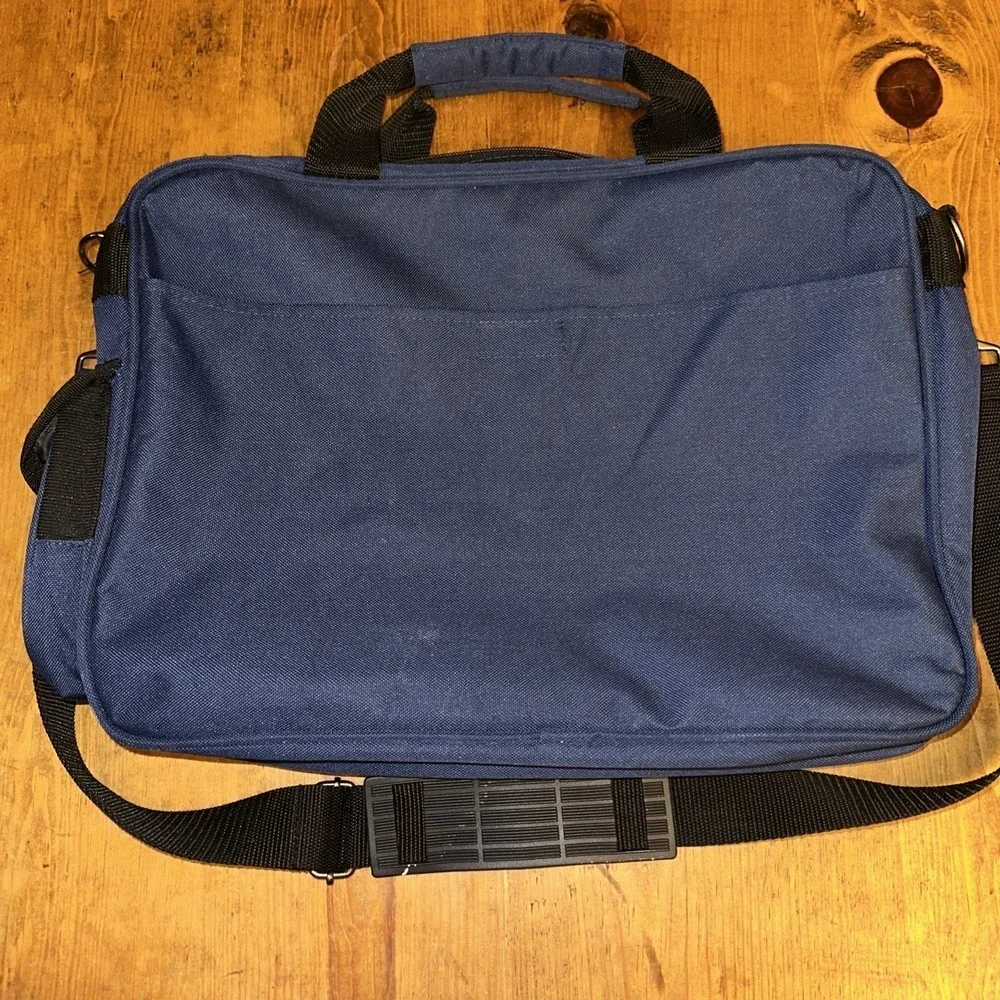 VTG Walmart Brand Messenger Bag Laptop Case Blue Multiple Pockets